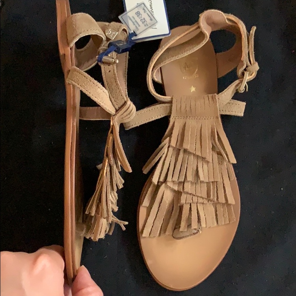 Real leather sandal girls